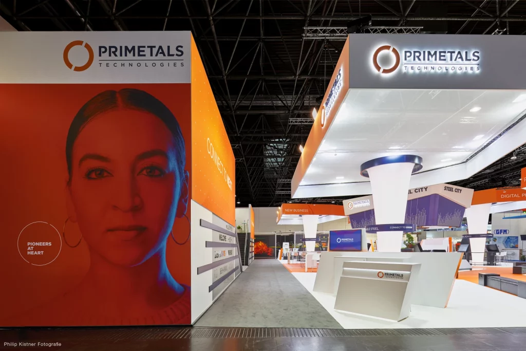 Primetals exhibition booth by SYMA