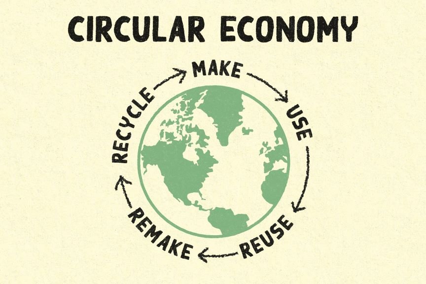 The circular economy as a way to rethink resource use.